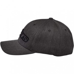 Baseball Caps Men's Curved Bill Structured Crown Flex Back 3D Embroidered Logo Flexfit Hat - Blaze Dark Heather Gray/Black - ...