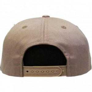 Baseball Caps Classic Snapback Hat Blank Cap - Cotton & Wool Blend Flat Visor - (3.6) Khaki - CE11WUUASV5 $14.21