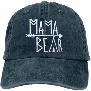 Baseball Caps Mama Bear Denim Hat Adjustable Female Stretch Baseball Hats - Navy - CR18CD0QYA0 $29.08