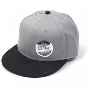 Baseball Caps Premium Plain Cotton Twill Adjustable Flat Bill Snapback Hats Baseball Caps - Black/Gray - C71229FK1UJ $15.30