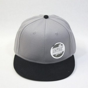 Baseball Caps Premium Plain Cotton Twill Adjustable Flat Bill Snapback Hats Baseball Caps - Black/Gray - C71229FK1UJ $15.30