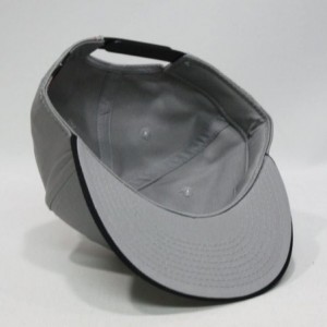 Baseball Caps Premium Plain Cotton Twill Adjustable Flat Bill Snapback Hats Baseball Caps - Black/Gray - C71229FK1UJ $15.30