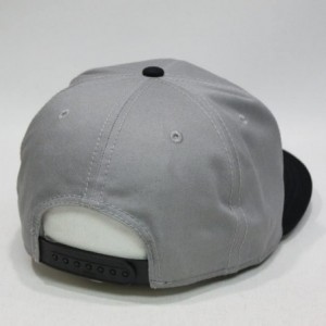 Baseball Caps Premium Plain Cotton Twill Adjustable Flat Bill Snapback Hats Baseball Caps - Black/Gray - C71229FK1UJ $15.30