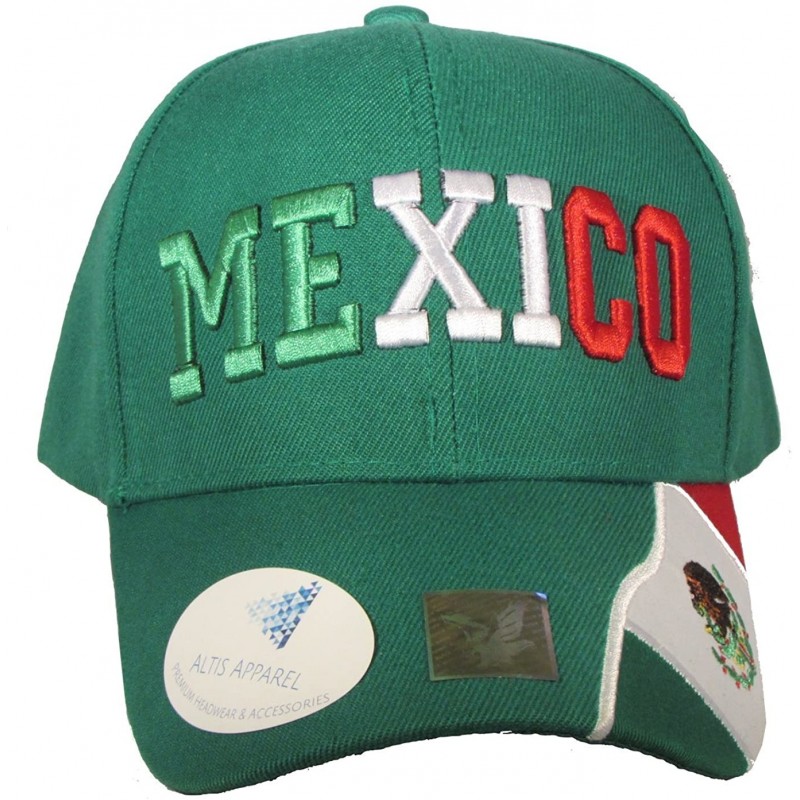 Baseball Caps Altis Premium Mexico Curve Bill Hat - Adjustable Baseball Cap (Green +Seal) - Green - CN12HH94QN5 $16.68