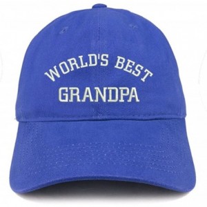 Baseball Caps World's Best Grandpa Embroidered Brushed Cotton Cap - Royal - CR18CSCKEQU $32.94