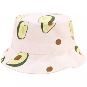Bucket Hats Bucket-Hat Avocado Packable-Fisherman Reversible - Outdoor Sun Beach Cap for Parent-Child - White - CL18TK6EYL9 $...