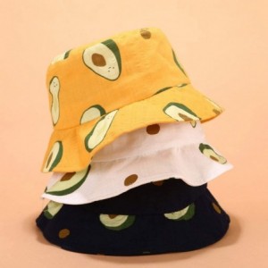 Bucket Hats Bucket-Hat Avocado Packable-Fisherman Reversible - Outdoor Sun Beach Cap for Parent-Child - White - CL18TK6EYL9 $...