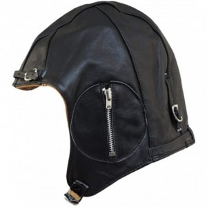 Cowboy Hats Aviator Black Leather Motorcycle Cap Vintage WWII Hat - C811J4QM3V7 $33.19