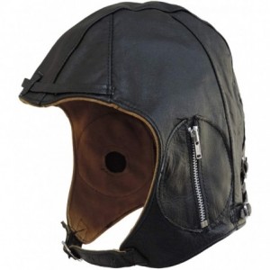 Cowboy Hats Aviator Black Leather Motorcycle Cap Vintage WWII Hat - C811J4QM3V7 $33.19