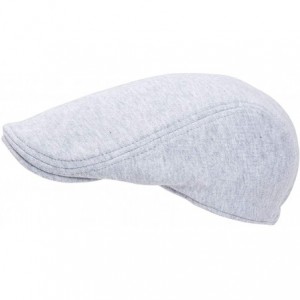 Newsboy Caps Men Cotton Newsboy Cap Soft Fit Cabbie Hat - Light Grey - C218R4CLQMQ $10.69