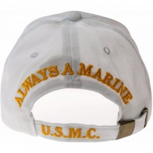 Baseball Caps USMC Marine Baseball Cap with Emblem- Semper Fi and Motto - White - CV185R4AXN4 $10.02