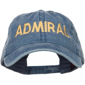 Baseball Caps Admiral Embroidered Washed Buckle Cap - Navy - C0187DUHN8M $14.31