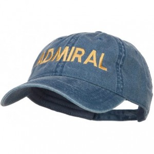 Baseball Caps Admiral Embroidered Washed Buckle Cap - Navy - C0187DUHN8M $14.31