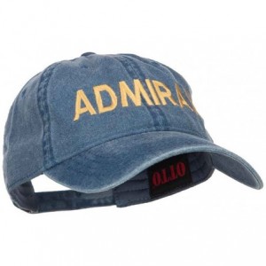 Baseball Caps Admiral Embroidered Washed Buckle Cap - Navy - C0187DUHN8M $14.31