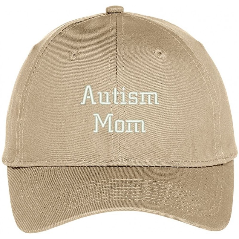 Baseball Caps Autism Mom Embroidered Awareness Baseball Cap - Khaki - CW12FM6GM4V $14.91