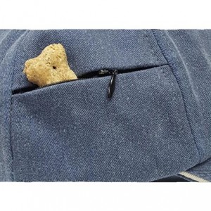Baseball Caps Yorkie Pup Cut Low Profile Baseball Cap with Zippered Pocket. - Blue Pigment Dyed - CG128EREQ2Z $30.06