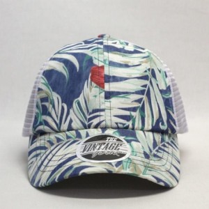 Baseball Caps Premium Floral Hawaiian Cotton Twill Adjustable Snapback Baseball Caps (Floral/Floral/White Mesh) - CC180IT8S09...