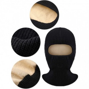 Balaclavas Pieces 1 Hole Knitted Double Outdoor - Black - CJ18W54HAXR $11.03