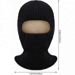 Balaclavas Pieces 1 Hole Knitted Double Outdoor - Black - CJ18W54HAXR $11.03