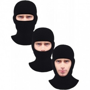 Balaclavas Pieces 1 Hole Knitted Double Outdoor - Black - CJ18W54HAXR $11.03