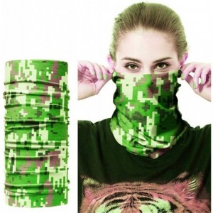 Balaclavas Seamless Face Mask Silk Fabric Headwear Headband Neck Gaiter Multifunctional - Green & White & Brown - CC197SMEATY...