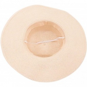 Sun Hats Women's Beach Floppy Straw Sun Hat Foldable Girls Wide Brim Hat Shell Tassel Bowknot UPF UV Cap - CR18R70R9O2 $23.75