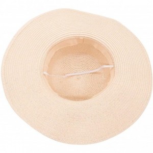 Sun Hats Women's Beach Floppy Straw Sun Hat Foldable Girls Wide Brim Hat Shell Tassel Bowknot UPF UV Cap - CR18R70R9O2 $9.76