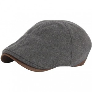 Baseball Caps Driving Wool Crack Faux Leather Style Ivy Cap Cabbie Ascot Newsboy Beret Hat - Gray - CG129DH3ES7 $23.00