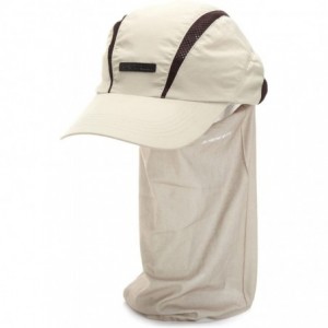 Sun Hats 3901 Shanty Quick Shade Hat Cap with Built-In Pull Down Face and Neck Protection - Tan Solid - CT115M3L9N9 $30.94