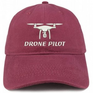 Baseball Caps Drone Pilot Embroidered Soft Crown 100% Brushed Cotton Cap - Maroon - C818S363DWW $17.45