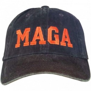 Baseball Caps MAGA Hat - Trump Cap - Distressed Black W/ Orange Maga - CB17XXSQNG9 $14.57