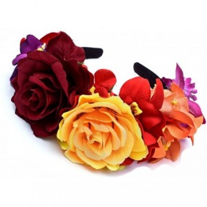 Headbands Day of The Dead Headband Costume Rose Flower Crown Mexican Headpiece BC40 - Mix-color - CH186UL54MZ $10.13