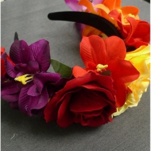 Headbands Day of The Dead Headband Costume Rose Flower Crown Mexican Headpiece BC40 - Mix-color - CH186UL54MZ $10.13