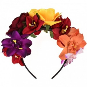Headbands Day of The Dead Headband Costume Rose Flower Crown Mexican Headpiece BC40 - Mix-color - CH186UL54MZ $10.13