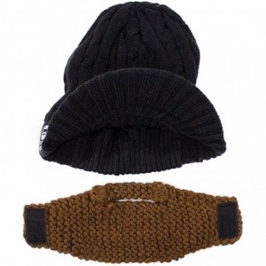 Skullies & Beanies Stubble Rider Beard Beanie - Funny Knit Hat and Fake Beard Facemask - Brown - C011DF1ENS3 $20.14