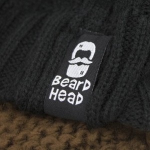 Skullies & Beanies Stubble Rider Beard Beanie - Funny Knit Hat and Fake Beard Facemask - Brown - C011DF1ENS3 $20.14