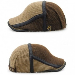 Newsboy Caps Women's Men's Knit Gatsby Newsboy Golf Flat Ivy Hat - 8208-khaki - CD18KKK5ONZ $12.12