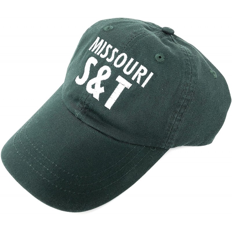 Baseball Caps Custom Embroidered Missouri S & T Pigment Dyed Green Baseball Hat - CW18GANATI7 $17.94