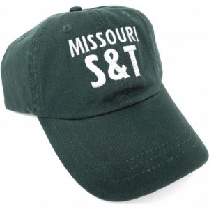 Baseball Caps Custom Embroidered Missouri S & T Pigment Dyed Green Baseball Hat - CW18GANATI7 $17.94