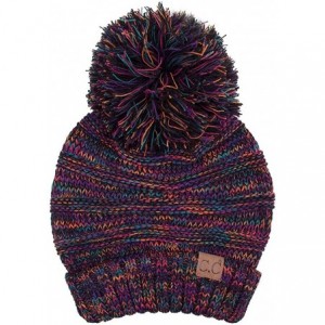 Skullies & Beanies Exclusives Unisex Oversized Slouchy Beanie with Pom Pom - Multi - CB12LHEDXC1 $17.81