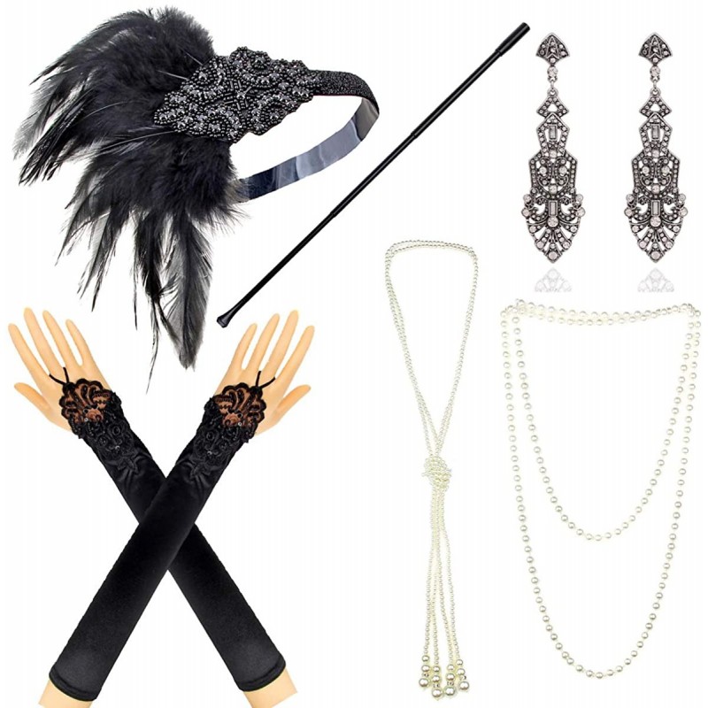 Headbands 1920s Accessories Themed Costume Mardi Gras Party Prop additions to Flapper Dress - Set 3 - CK189CLTRA5 $21.31