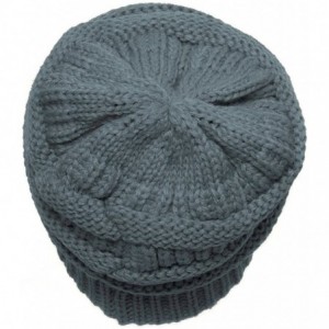 Skullies & Beanies Thick Knit Soft Stretch Beanie Cap - Melange Grey - C511PEGP7HX $7.99