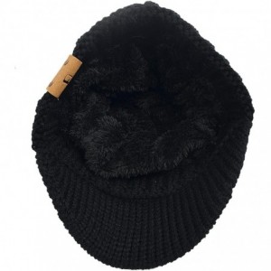 Skullies & Beanies Knit Visor Beanie Hat for Men Women Winter B320 - Black - C5186MUWDCL $12.90