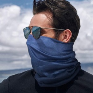 Balaclavas Bandana Cloth Face Mask Washable Face Covering Neck Gaiter Dust Mask - Navy Blue - C1198SGKLQA $12.27