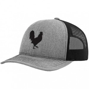 Baseball Caps Custom Baseball Cap Rooster Shadow Cock Silhouette Embroidery Polyester Mesh - Heather Grey Black Design Only -...