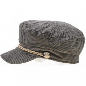 Newsboy Caps Women Ladies Hat Corduroy Captain's Breton Cap Beatles Lennon Newsboy Cadet Black - Grey - CT18LL6AR3S $12.90