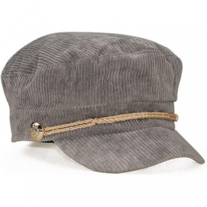 Newsboy Caps Women Ladies Hat Corduroy Captain's Breton Cap Beatles Lennon Newsboy Cadet Black - Grey - CT18LL6AR3S $12.90