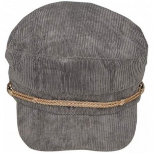 Newsboy Caps Women Ladies Hat Corduroy Captain's Breton Cap Beatles Lennon Newsboy Cadet Black - Grey - CT18LL6AR3S $12.90