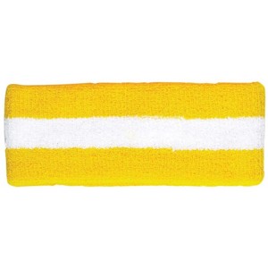 Headbands Cotton Terry Cloth Stretchy Stripe Sports Headband - Yellow White - C1187GND0IM $9.60