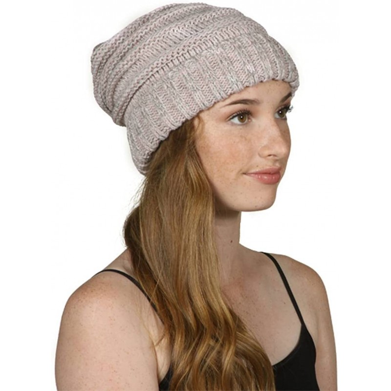 Skullies & Beanies Trendy Oversized Chunky Soft Beanie - Rose - C012M1RBAZJ $11.86